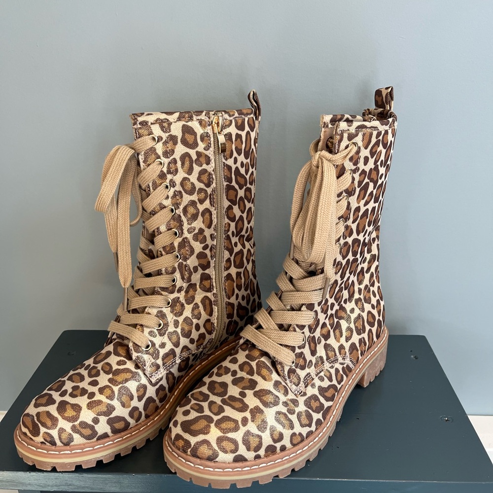 CORKYS Leopard Print Combat Boots